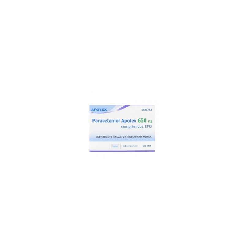 PARACETAMOL APOTEX EFG 650 MG 40 COMPRIMIDOS