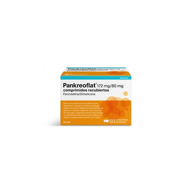 PANKREOFLAT 172 mg/80 mg 50 COMPRIMIDOS RECUBIERTOS