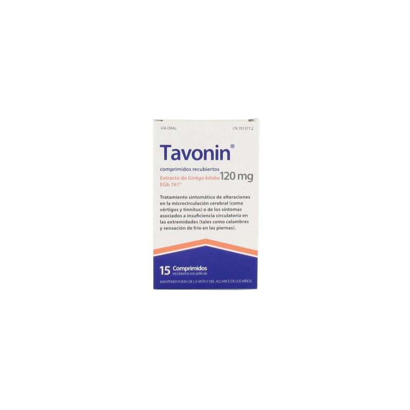 TAVONIN 120 mg 15 COMPRIMIDOS RECUBIERTOS